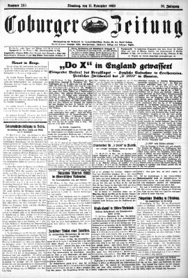 Coburger Zeitung Dienstag 11. November 1930