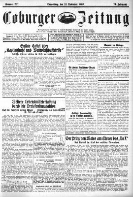 Coburger Zeitung Donnerstag 13. November 1930