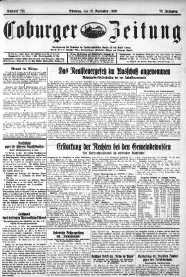 Coburger Zeitung Dienstag 18. November 1930