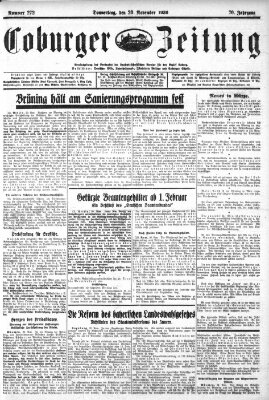Coburger Zeitung Donnerstag 20. November 1930