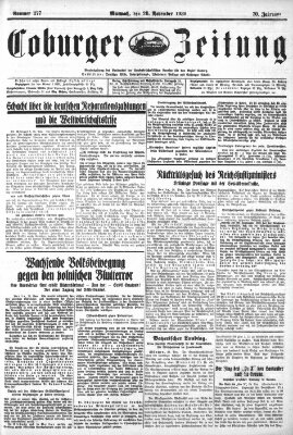 Coburger Zeitung Mittwoch 26. November 1930