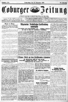 Coburger Zeitung Donnerstag 27. November 1930