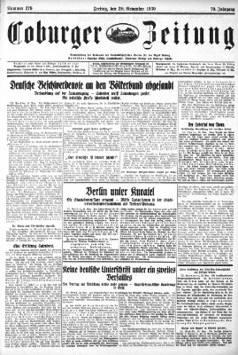 Coburger Zeitung Freitag 28. November 1930