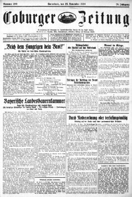 Coburger Zeitung Samstag 29. November 1930