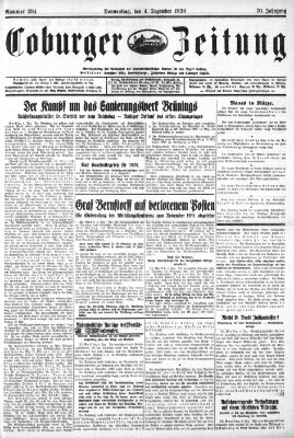 Coburger Zeitung Donnerstag 4. Dezember 1930