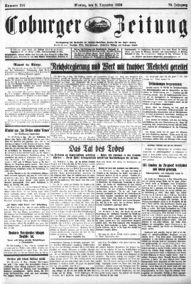 Coburger Zeitung Montag 8. Dezember 1930