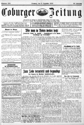 Coburger Zeitung Dienstag 9. Dezember 1930