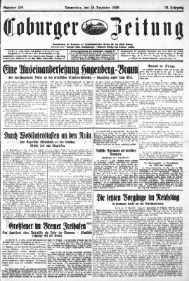 Coburger Zeitung Donnerstag 18. Dezember 1930