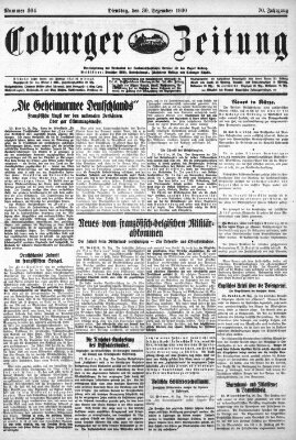 Coburger Zeitung Dienstag 30. Dezember 1930