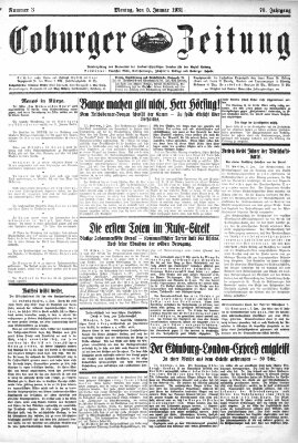 Coburger Zeitung Montag 5. Januar 1931