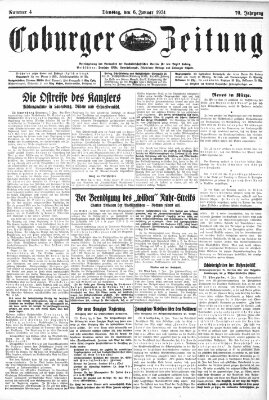 Coburger Zeitung Dienstag 6. Januar 1931