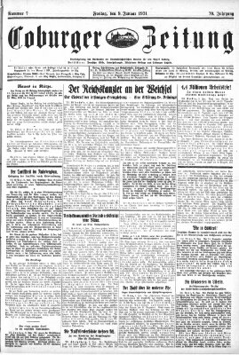 Coburger Zeitung Freitag 9. Januar 1931