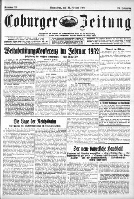 Coburger Zeitung Samstag 24. Januar 1931