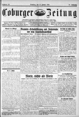 Coburger Zeitung Dienstag 27. Januar 1931