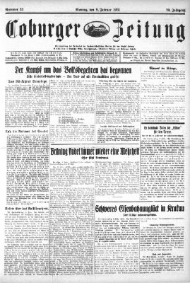 Coburger Zeitung Montag 9. Februar 1931