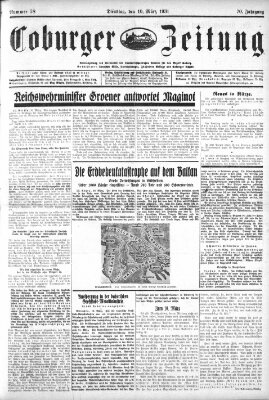 Coburger Zeitung Dienstag 10. März 1931