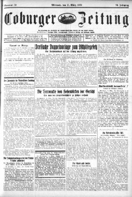 Coburger Zeitung Mittwoch 11. März 1931