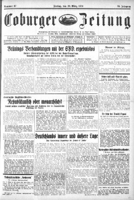 Coburger Zeitung Freitag 20. März 1931