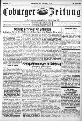 Coburger Zeitung Donnerstag 26. März 1931