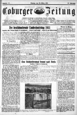 Coburger Zeitung Montag 30. März 1931