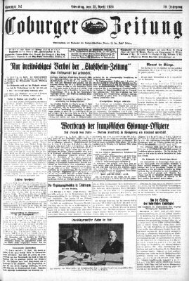 Coburger Zeitung Dienstag 21. April 1931