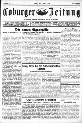 Coburger Zeitung Freitag 1. Mai 1931