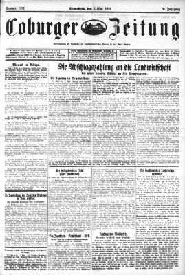 Coburger Zeitung Samstag 2. Mai 1931