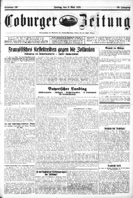 Coburger Zeitung Freitag 8. Mai 1931