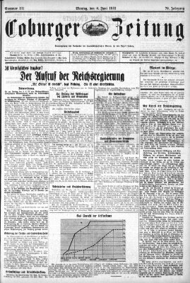 Coburger Zeitung Montag 8. Juni 1931