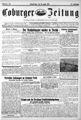 Coburger Zeitung Donnerstag 11. Juni 1931