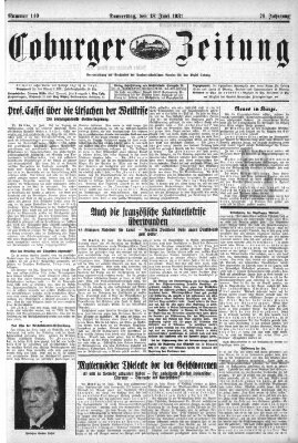 Coburger Zeitung Donnerstag 18. Juni 1931