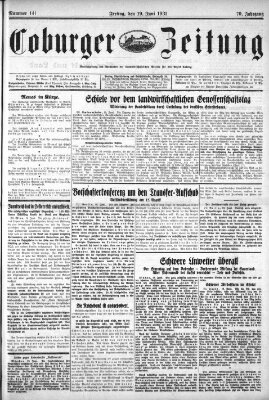 Coburger Zeitung Freitag 19. Juni 1931