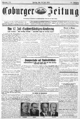 Coburger Zeitung Freitag 10. Juli 1931