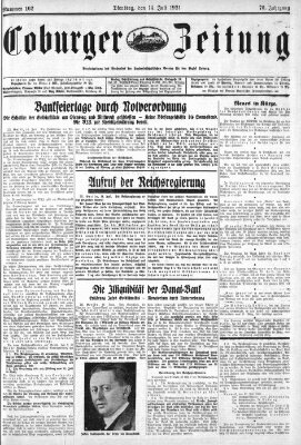 Coburger Zeitung Dienstag 14. Juli 1931