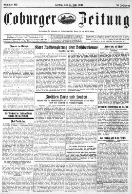 Coburger Zeitung Freitag 17. Juli 1931