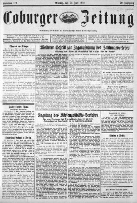 Coburger Zeitung Montag 27. Juli 1931