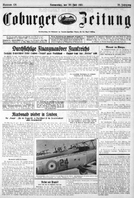 Coburger Zeitung Donnerstag 30. Juli 1931