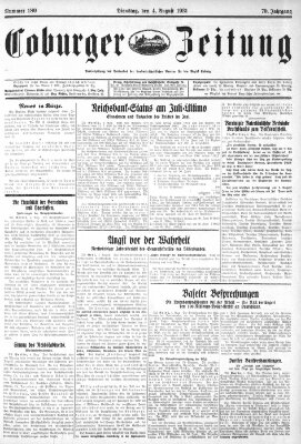 Coburger Zeitung Dienstag 4. August 1931