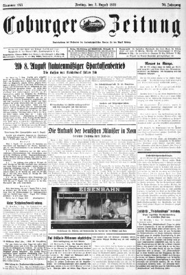 Coburger Zeitung Freitag 7. August 1931