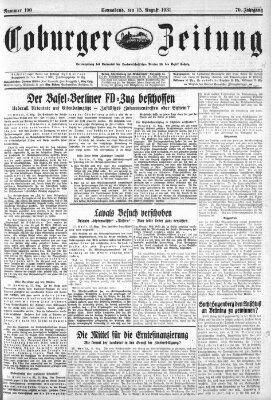 Coburger Zeitung Samstag 15. August 1931