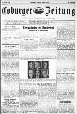 Coburger Zeitung Dienstag 18. August 1931