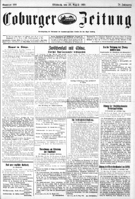 Coburger Zeitung Mittwoch 26. August 1931