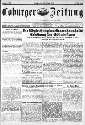 Coburger Zeitung Freitag 28. August 1931