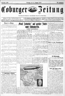 Coburger Zeitung Montag 31. August 1931