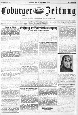 Coburger Zeitung Mittwoch 2. September 1931