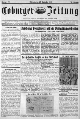 Coburger Zeitung Mittwoch 23. September 1931