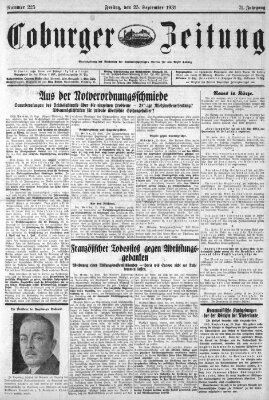 Coburger Zeitung Freitag 25. September 1931