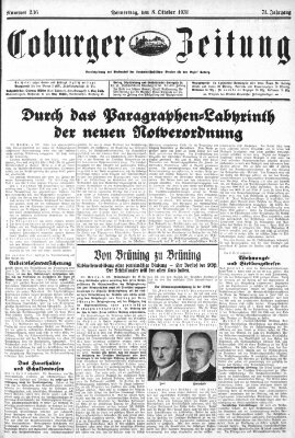 Coburger Zeitung Thursday 8. October 1931