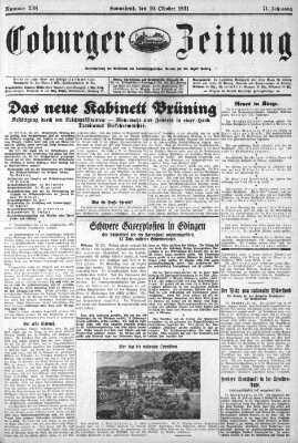 Coburger Zeitung Samstag 10. Oktober 1931