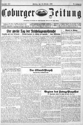 Coburger Zeitung Freitag 16. Oktober 1931